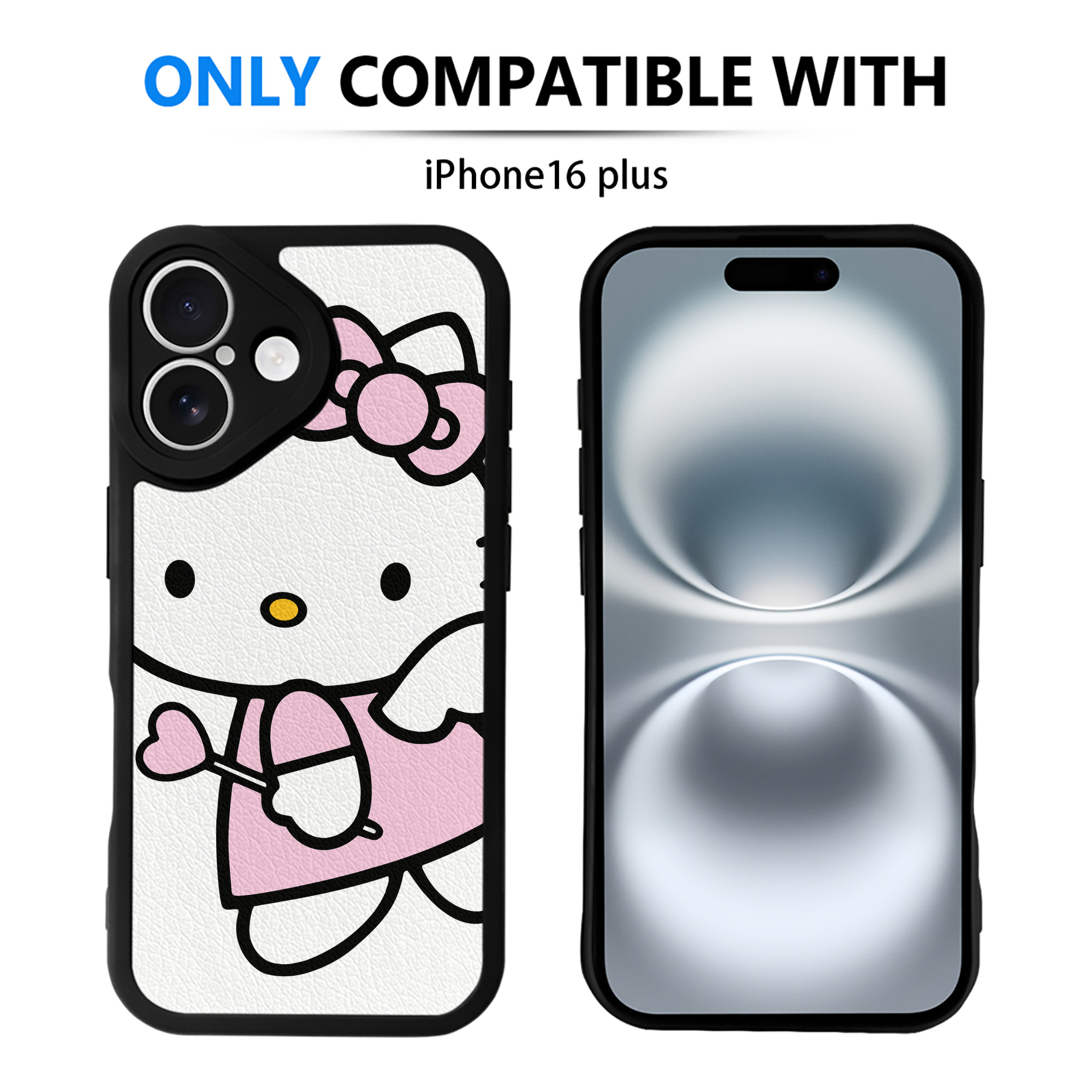 （画像用） Hello Kitty ハローキティ 【iPhone 16シリーズ対応】シリコンスマホケース（レザー調） 材質：シリコン
